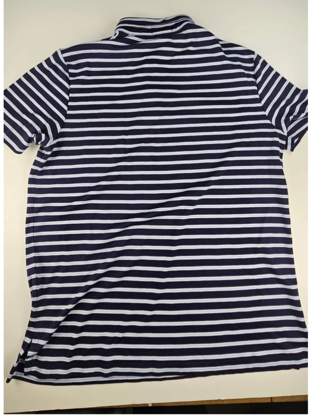 Polo Ralph Lauren Men’s Large Striped Polo Shirt Navy Blue White Pony Logo